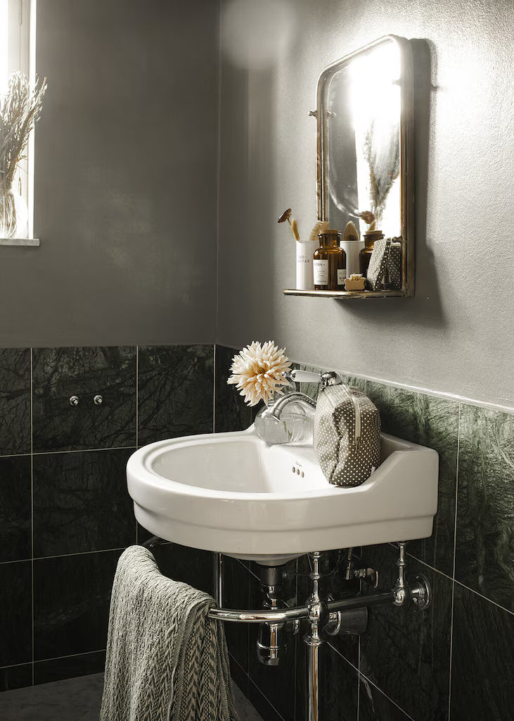 Badezimmerspiegel Karin mit Ablage, groß, antiksilberfarben