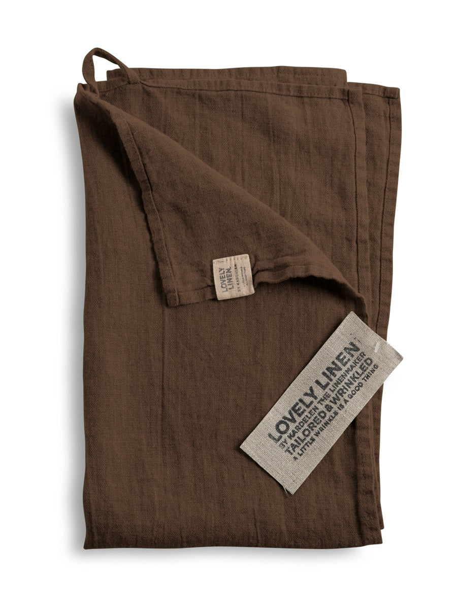 Linnehandduk Chocolate