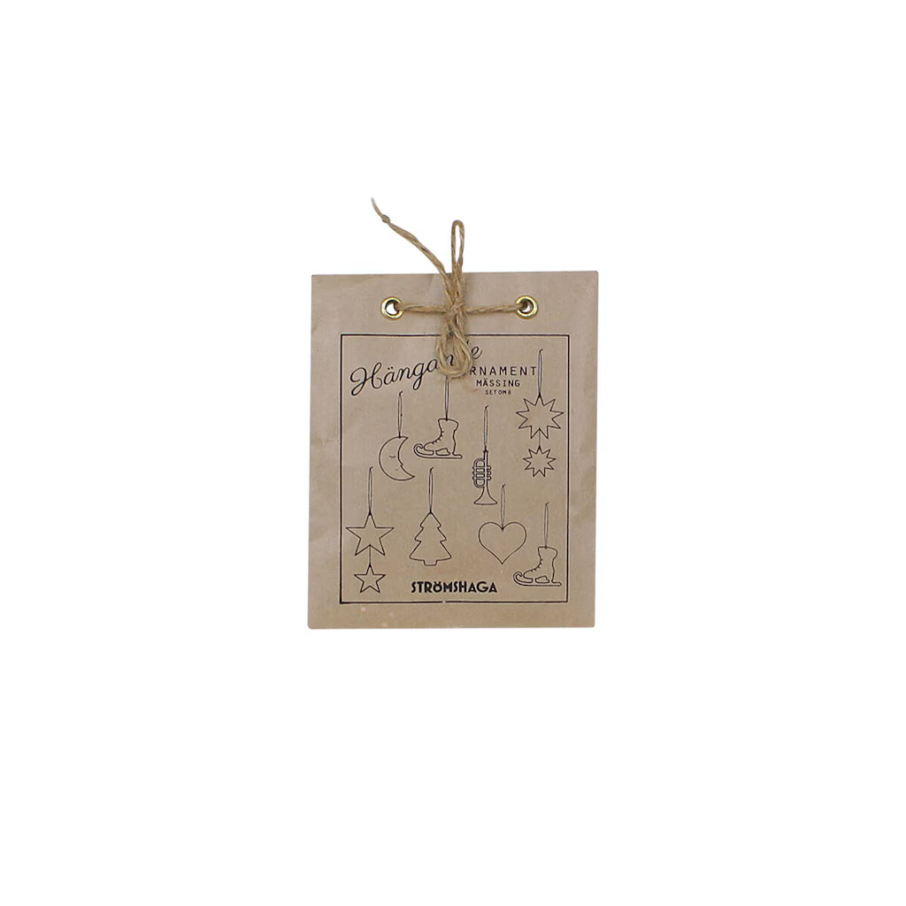 Julgranshängen i mässing 8-pack