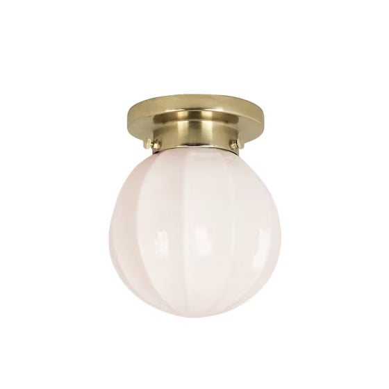 Badrumslampa Tak Marit Mässing/Opal Beige Liten