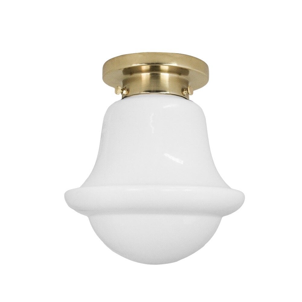 Badrumslampa Tak Sture Mässing/Opal Vit