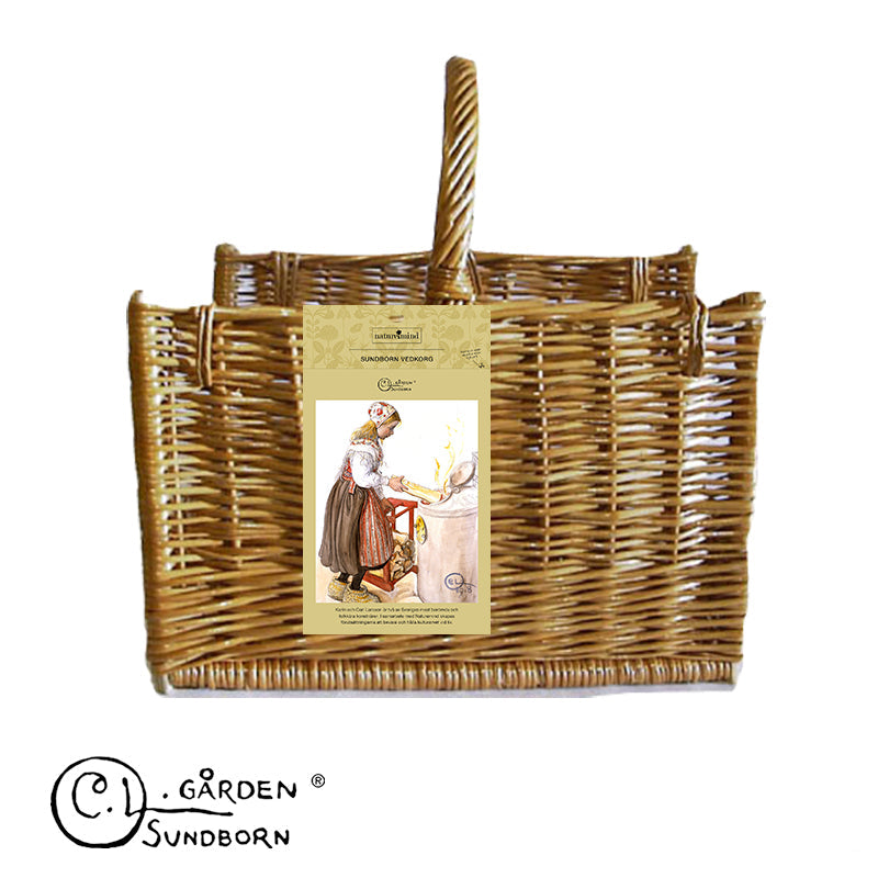 Klassischer Kaminholzkorb aus geflochtener Weide