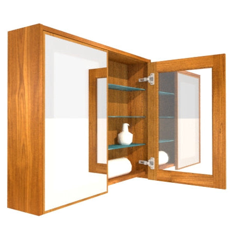 Adele Wandhängender Spiegelschrank aus Teak