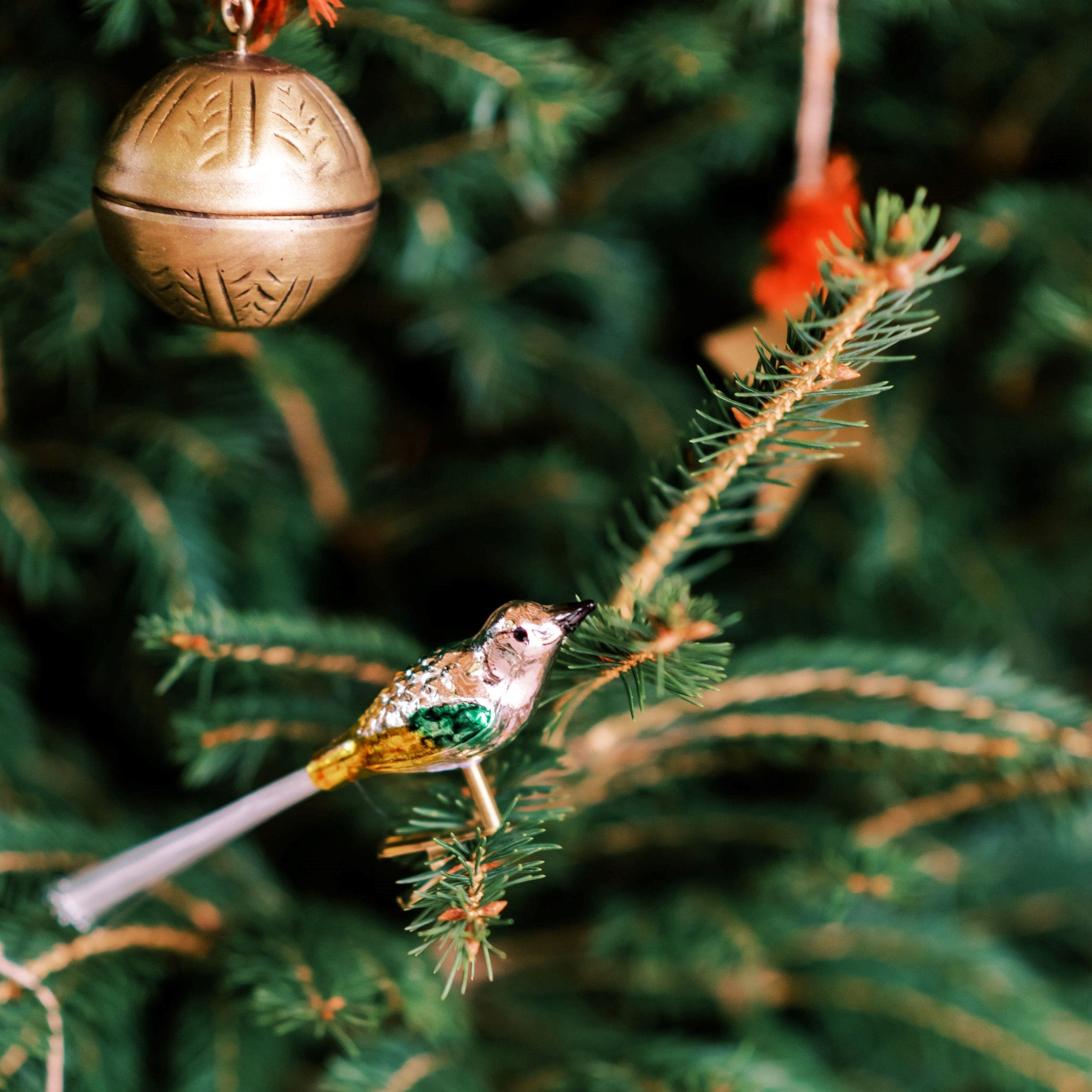 Glasvögel für den Weihnachtsbaum 5er-Pack