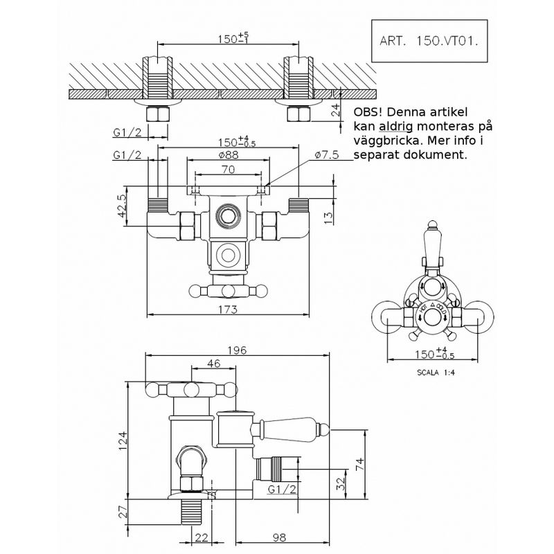 Duschblandare Victorian 150 Med Termostat