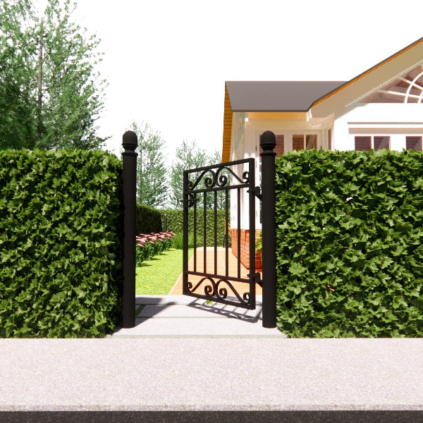 Gottåsa smidesgrind enkel med stolpar (lagervara)