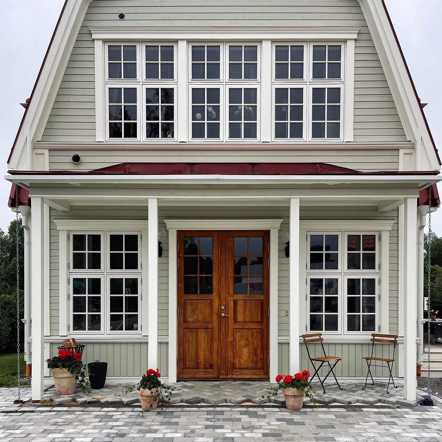 Kivik ytterdörr pardörr oljad teak