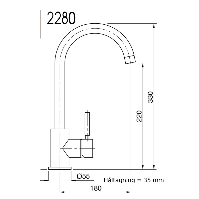 Köksblandare Kobuk krom