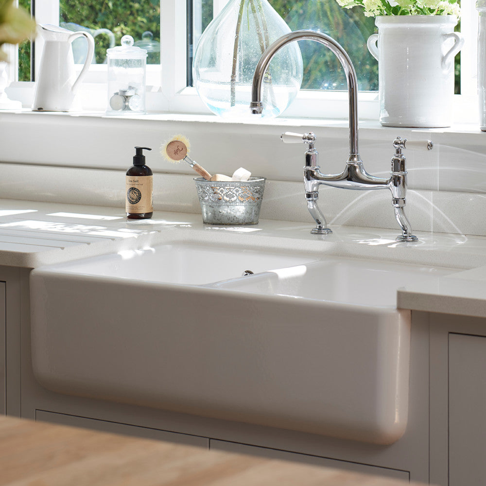 Spülbecken aus Porzellan Shaws Classic Dubbelho 800