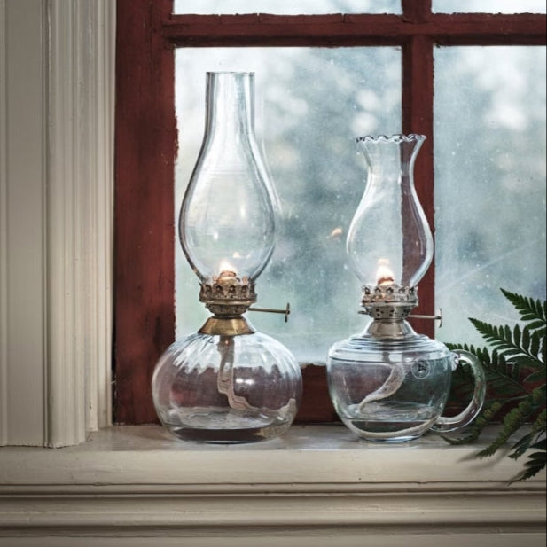 Fotogenlampa Elisabeth Rund Liten Antik Mässing