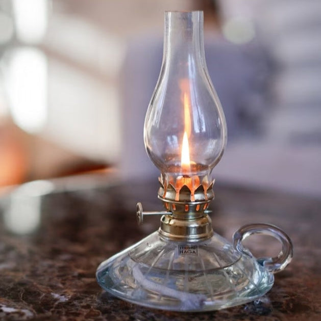 Fotogenlampa Etsad Rand m. Handtag