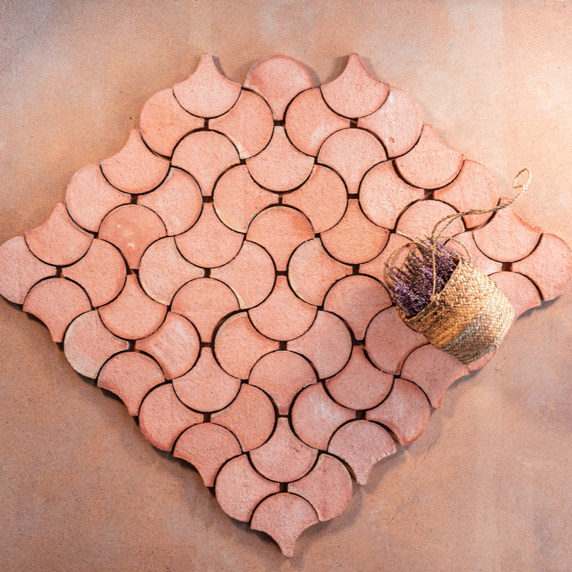 Terrakotta-Boden Fischschuppe Rot