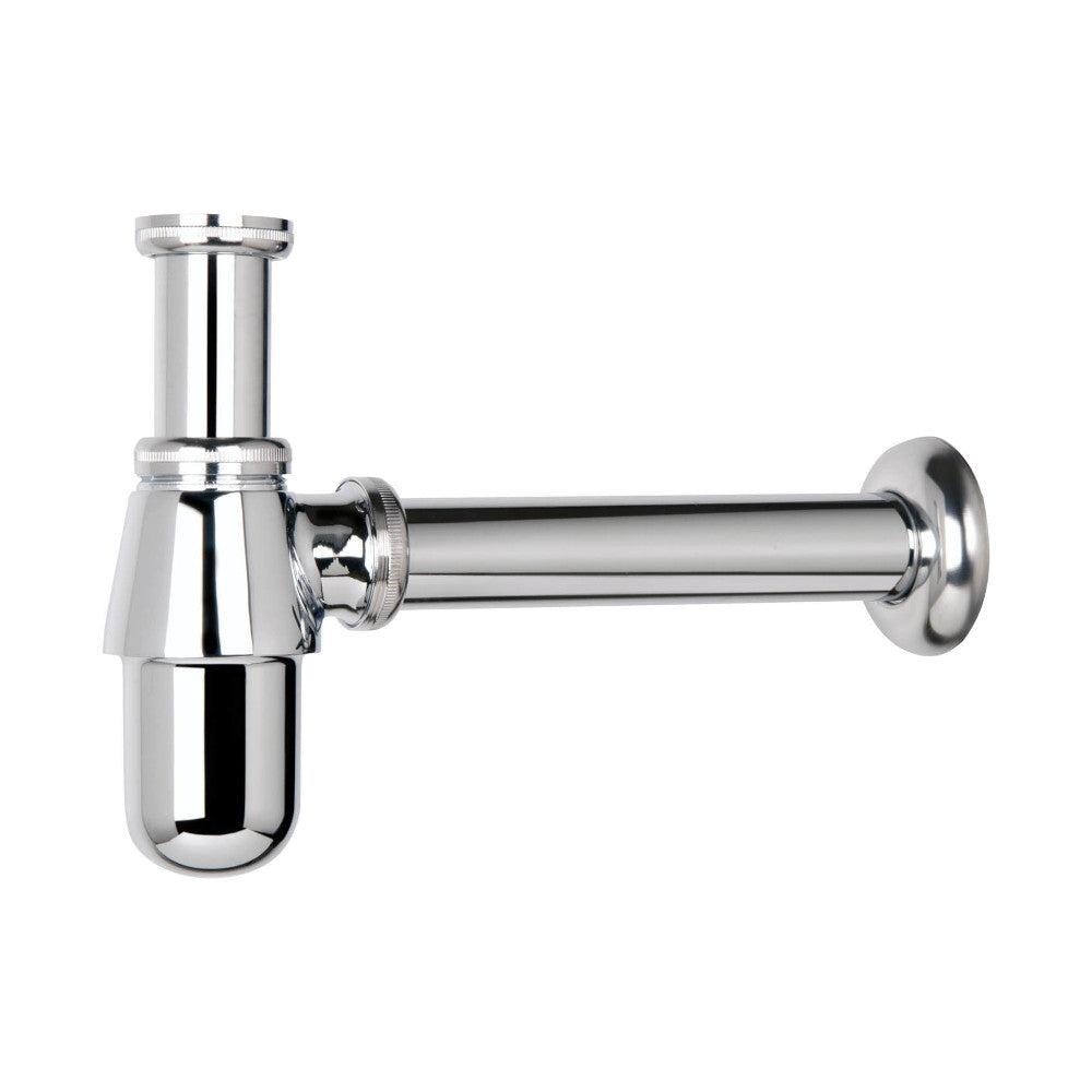 vattenlås med väggrör i krom