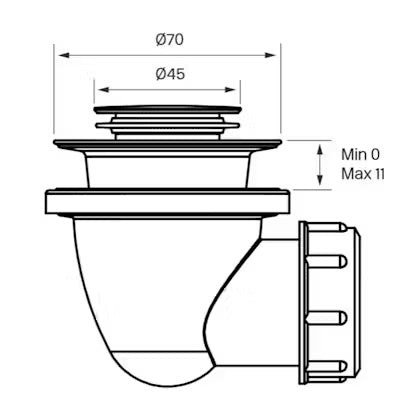 Bodenventil Pop-Up Kupfer