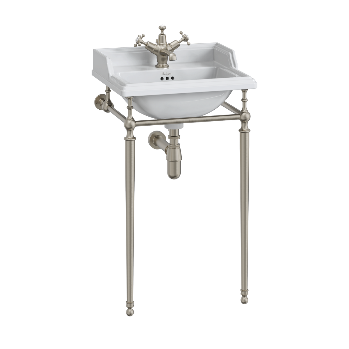 Burlington Classic handfat 50 cm med ställning i matt nickel