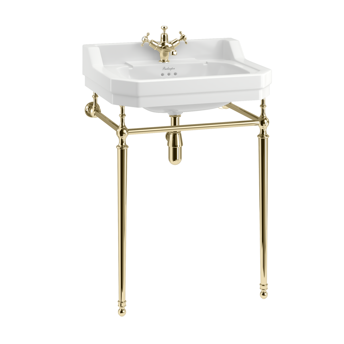 Burlington Edwardian tvättställ 610 mm med ställning i gold