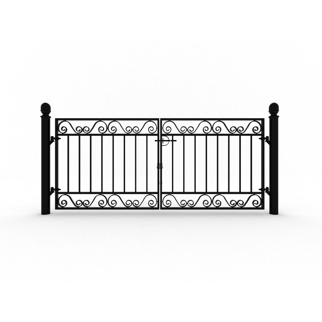 Gottåsa smidesgrind dubbel med stolpar (lagervara)