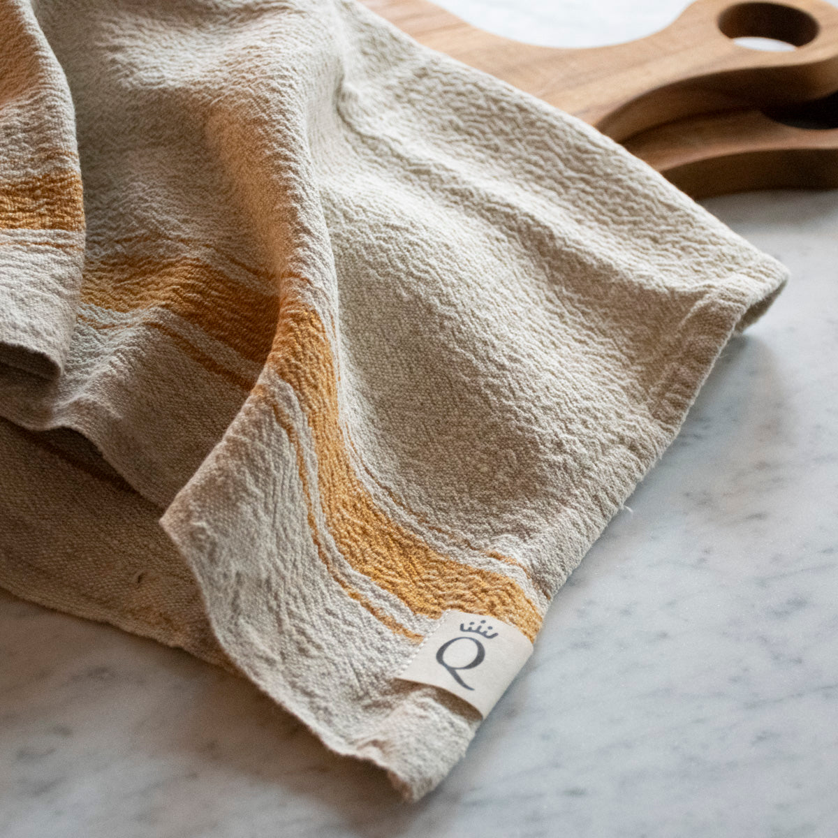 Kökshandduk Hörte natur/ockra 40x65 cm