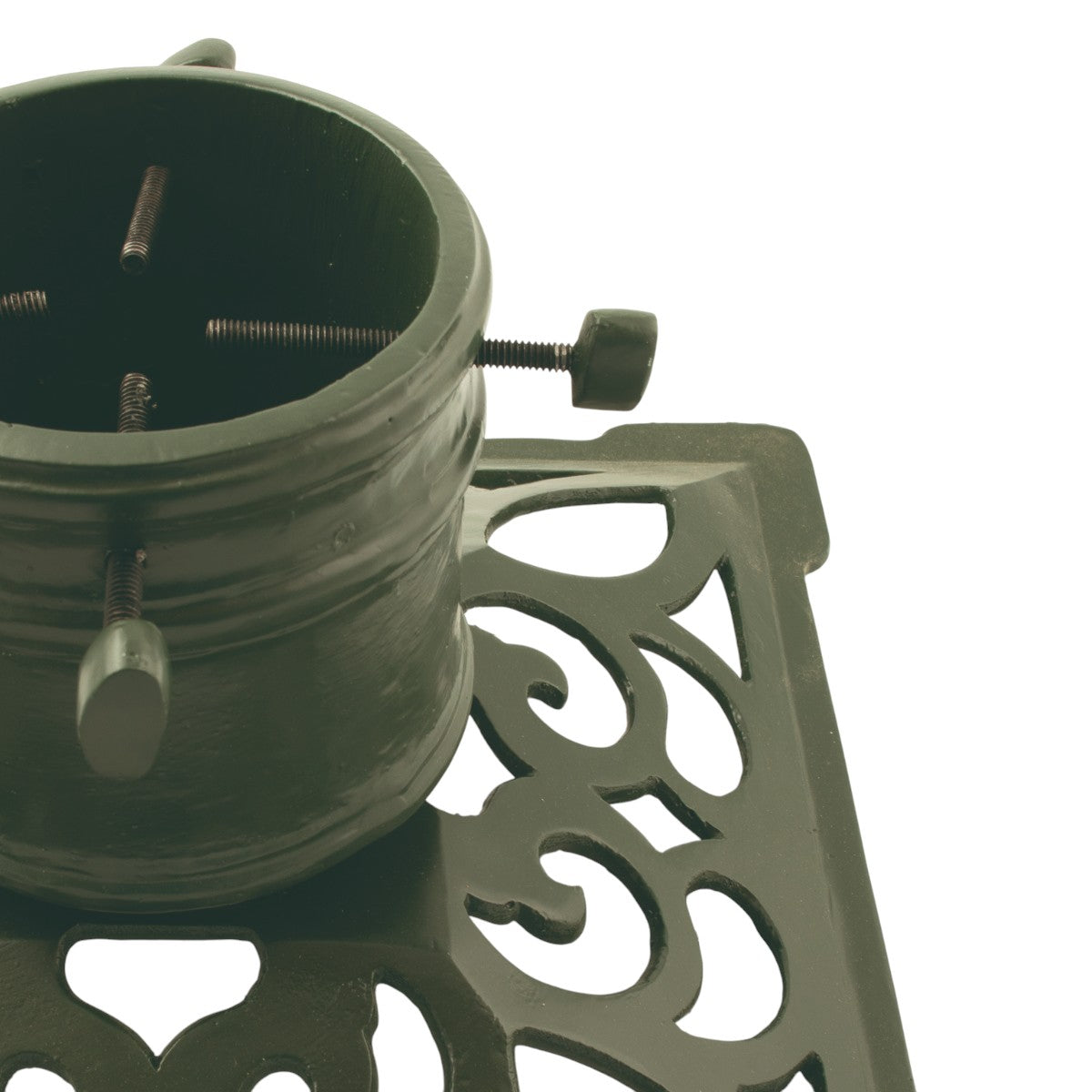 Weihnachtsbaumständer aus grünem Aluminium