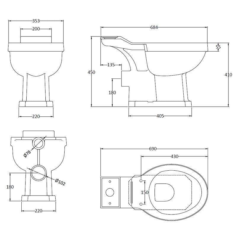 Toalett Fitzroy Mjukstängande Sits