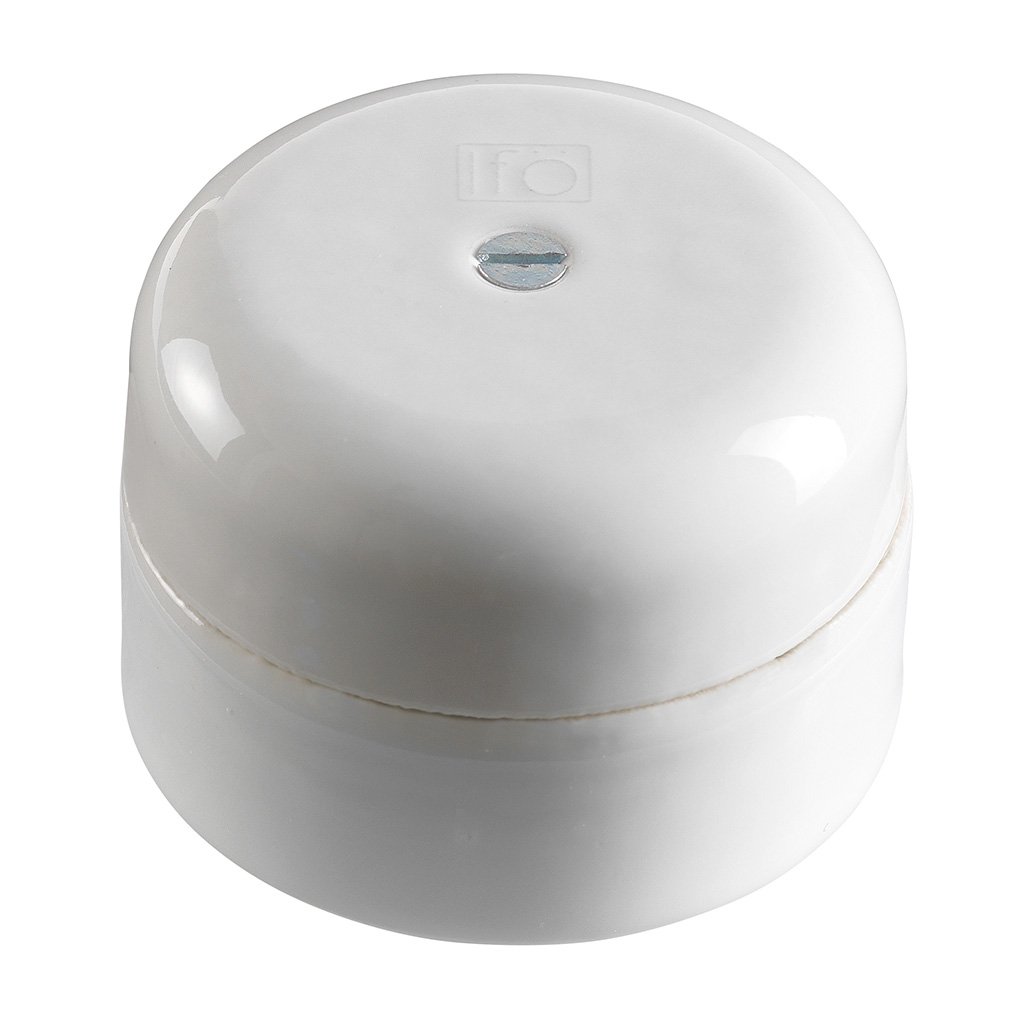 Kleinere, runde Abzweigdose Weiß