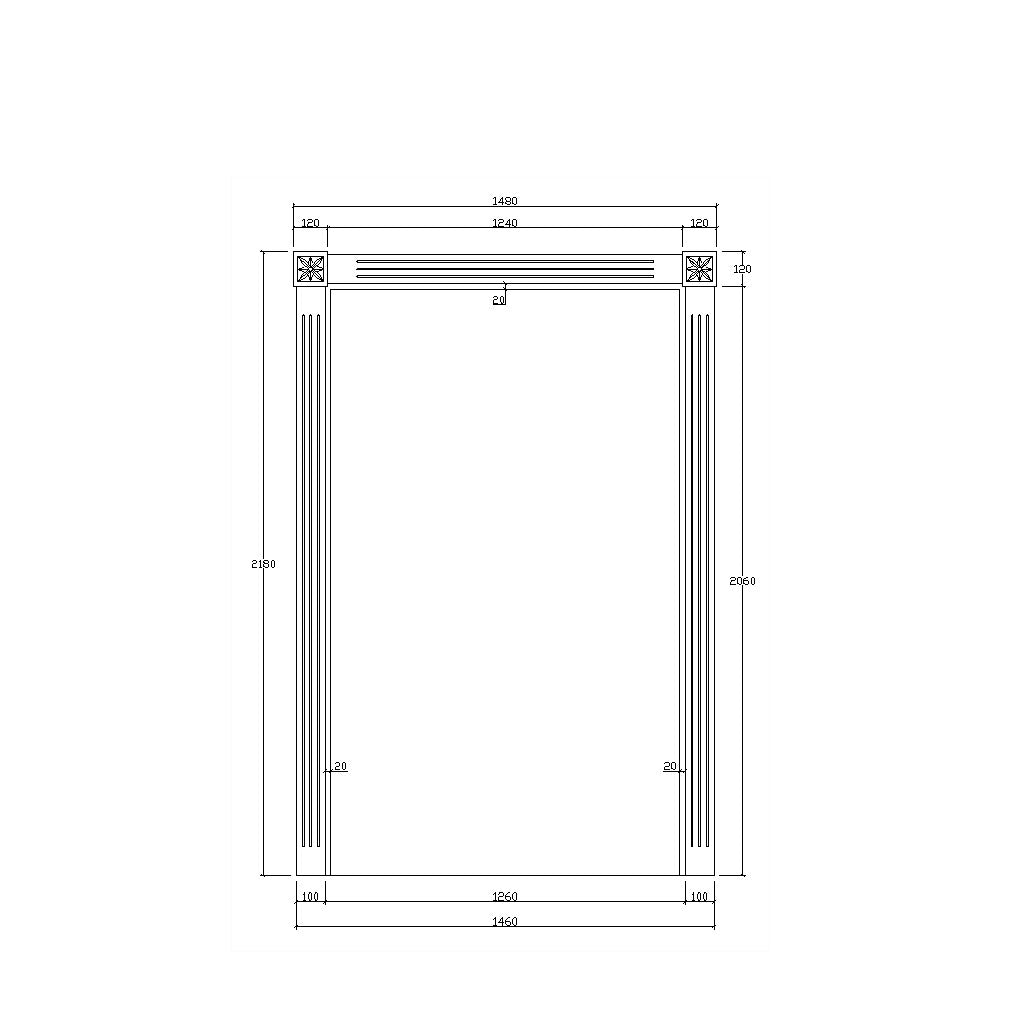 Invändigt foder Tradition vitt pardörr