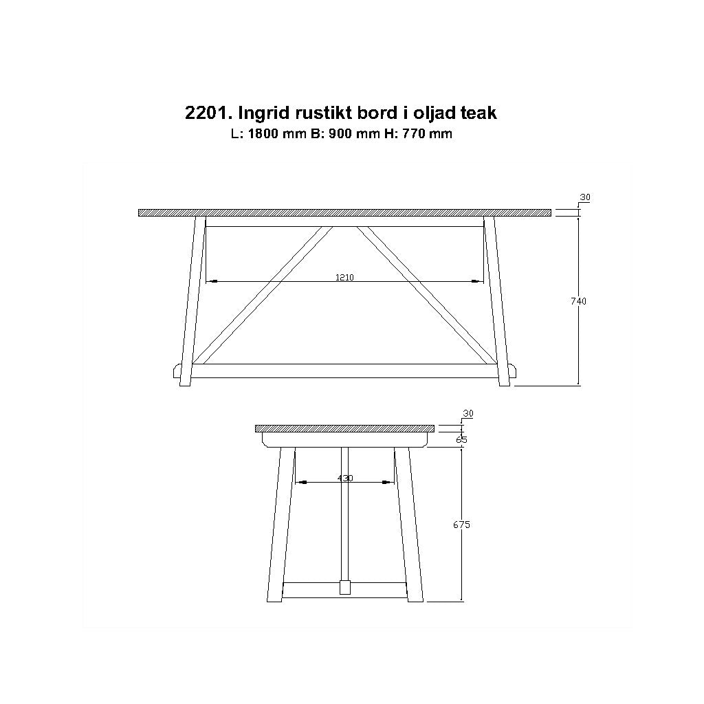 Esstisch Vintage Teak Ingrid