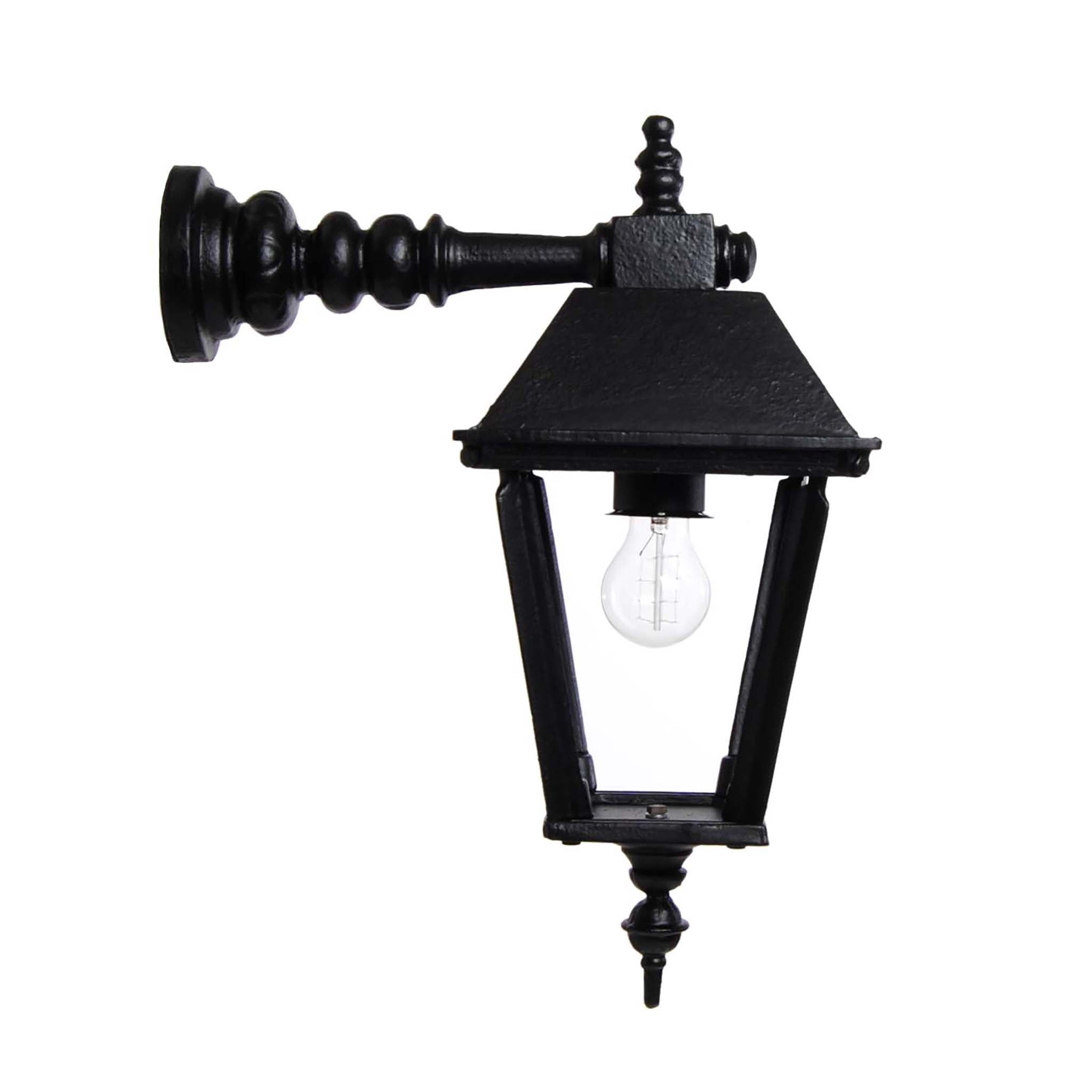 Laterne 4-eckig hängend mit gerader Wandhalterung