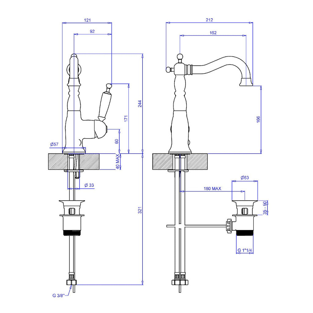 Oxford Waschtischarmatur Chrome