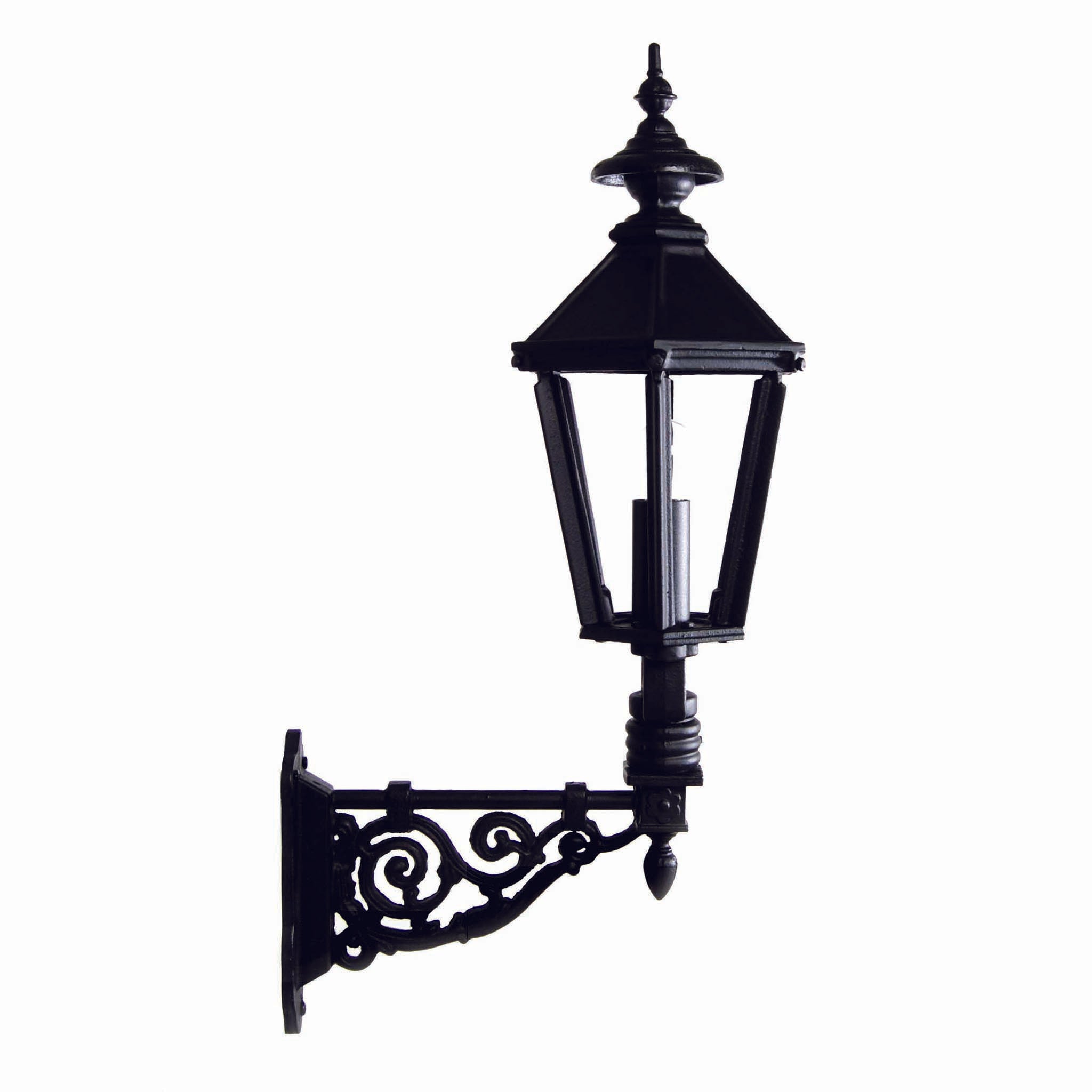 Laterne 6-eckig Wandhalterung verziert