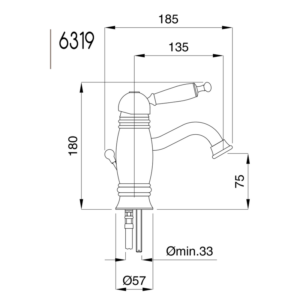 Oxford Waschtischarmatur Messing
