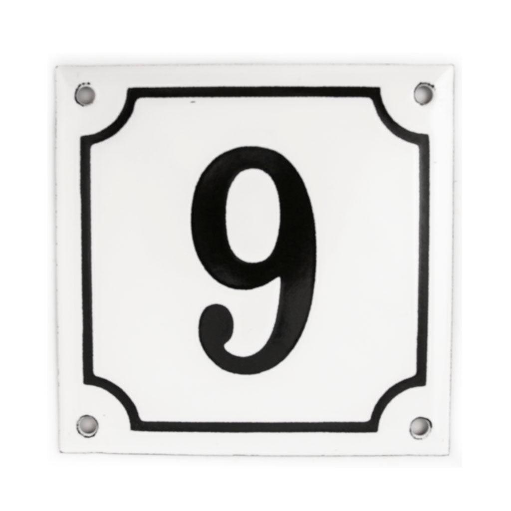 Hausnummer Emaille 9