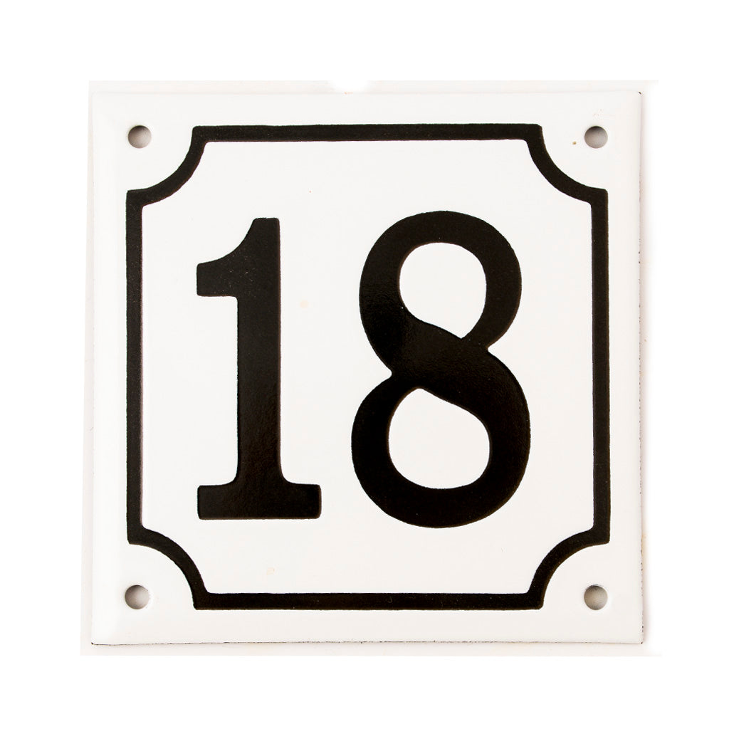 Hausnummer Emaille 18