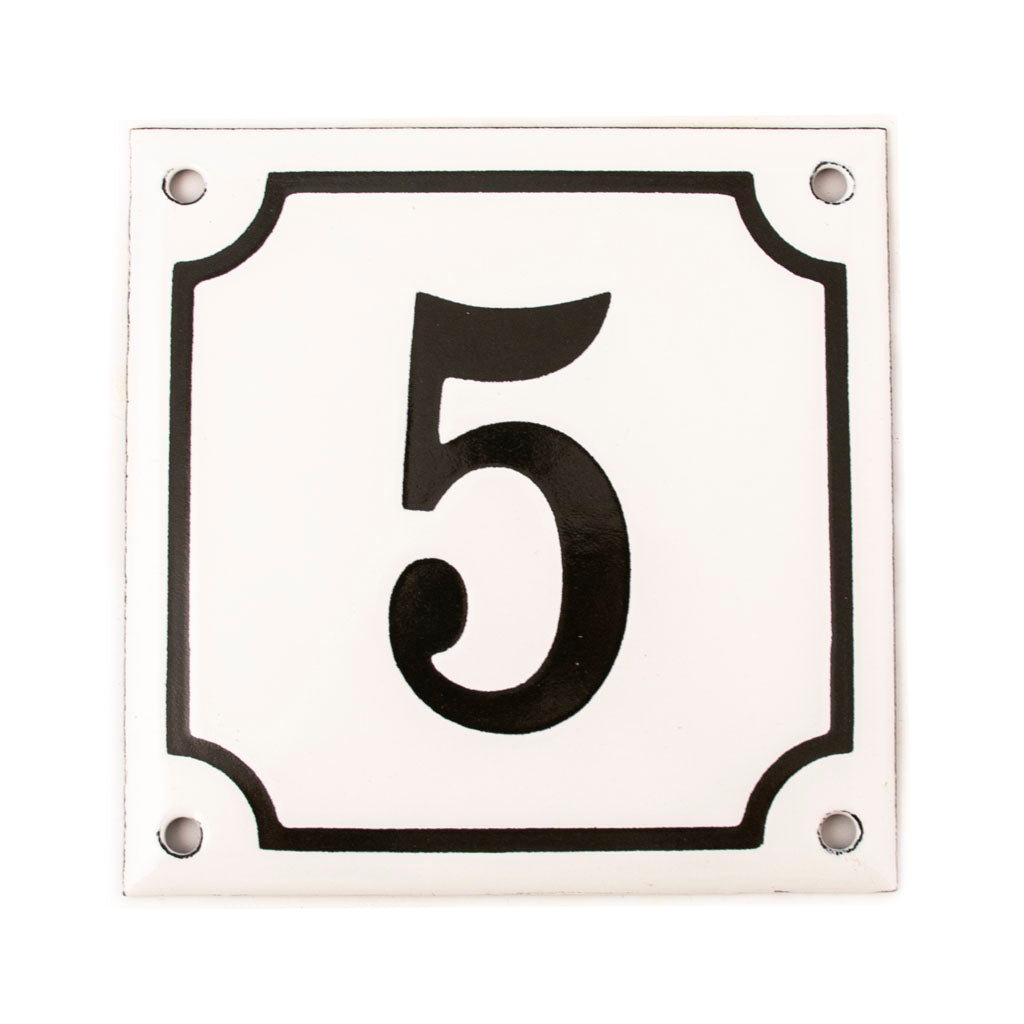 Hausnummer Emaille 5