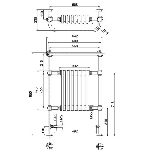 Handdukstork Burlington Trafalgar krom