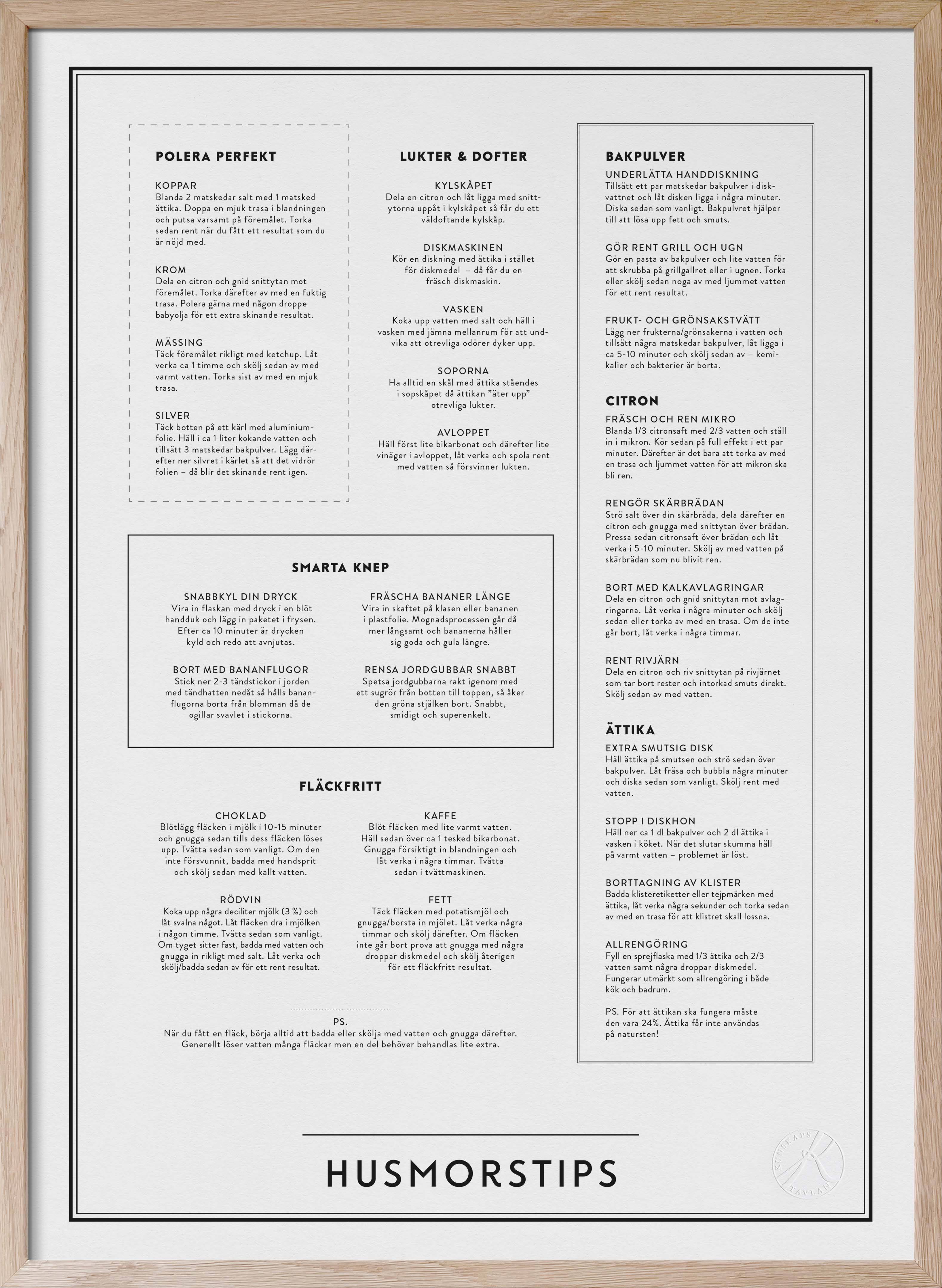 Kökstavla Husmorstips Kunskapstavlan