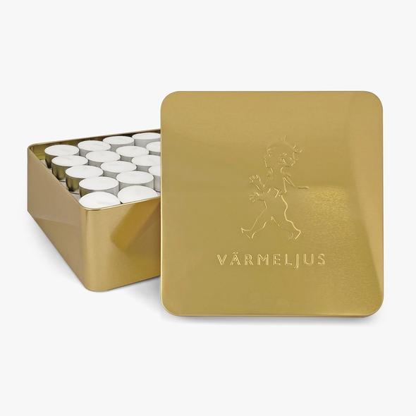 Solstickan värmeljuslåda Guld