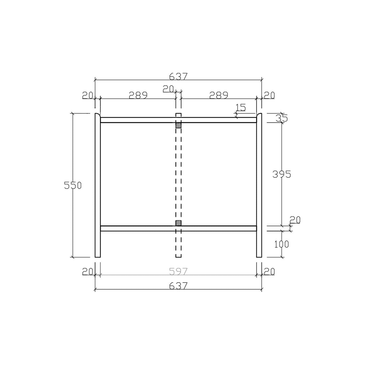 Holztabletttisch Wilma für 65 cm Tablett