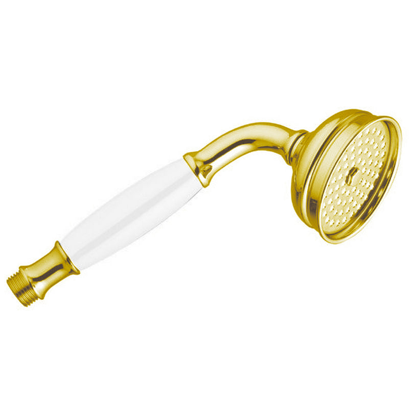 Duschgriff Classic messing/weiß