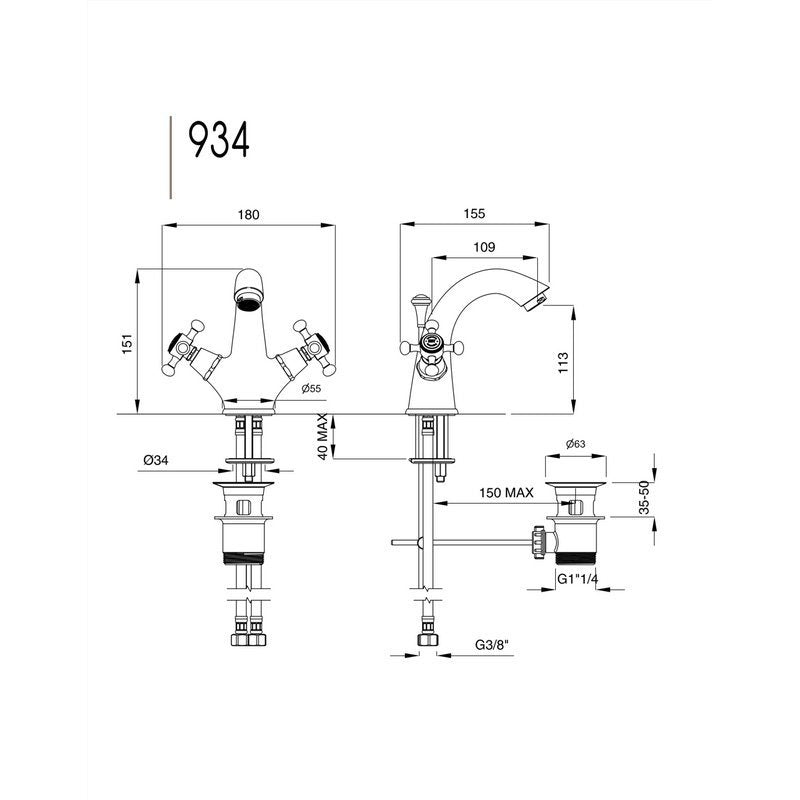 Waschtischarmatur Lady hoch Chrom