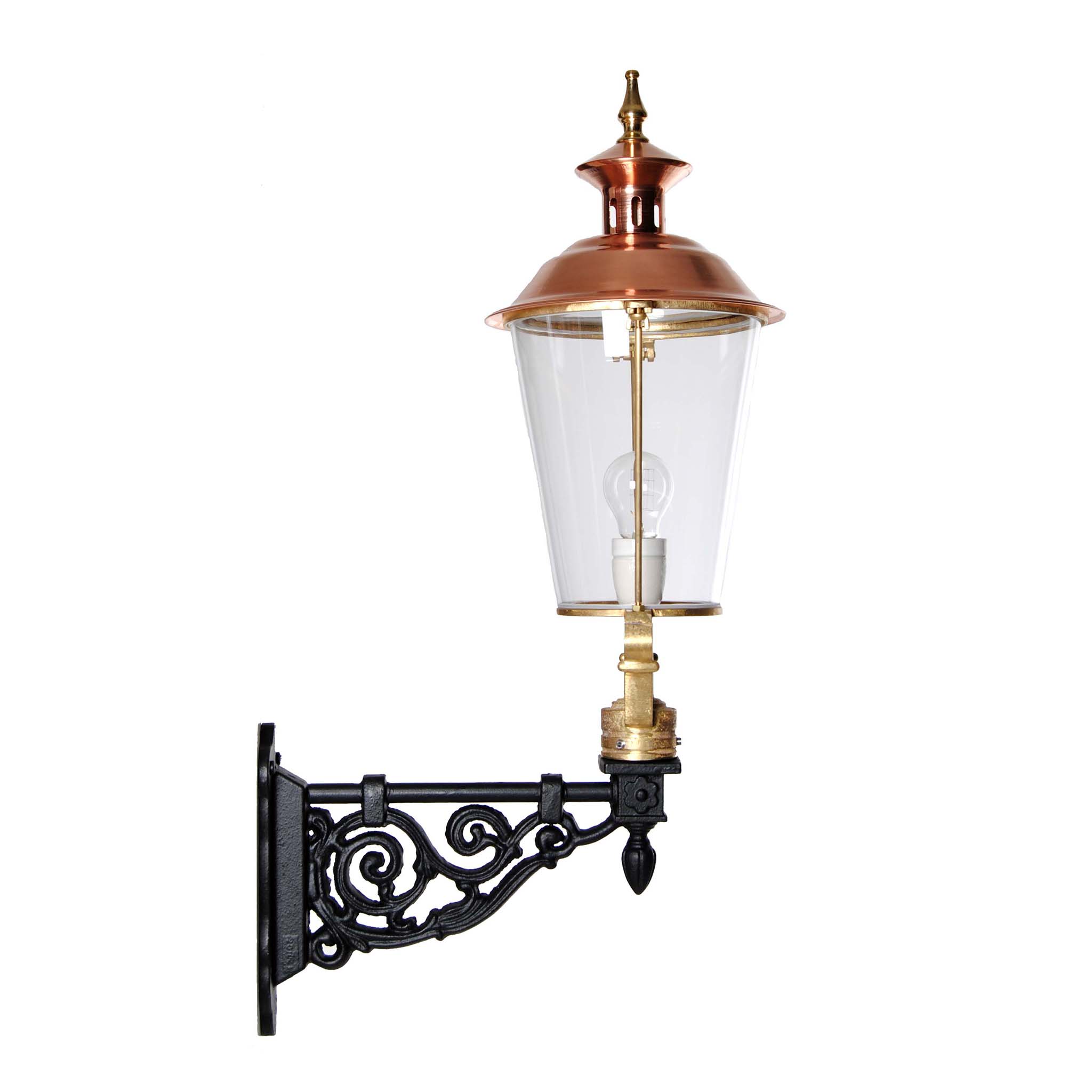 Kupfer-Laterne in Kegelform verziert