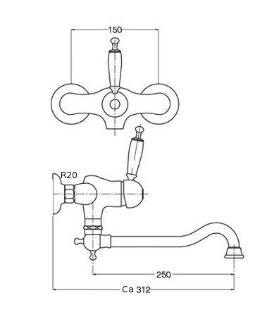 Oxford Küchenarmatur für die Wand