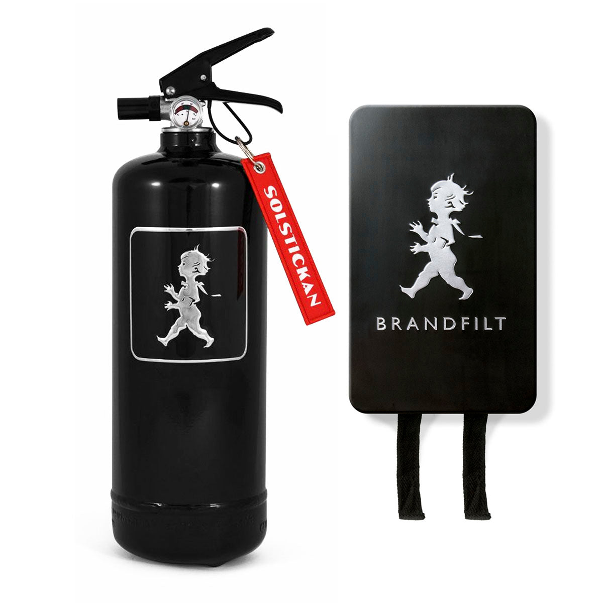 Paket Solstickan brandsläckare & brandfilt svart/silver