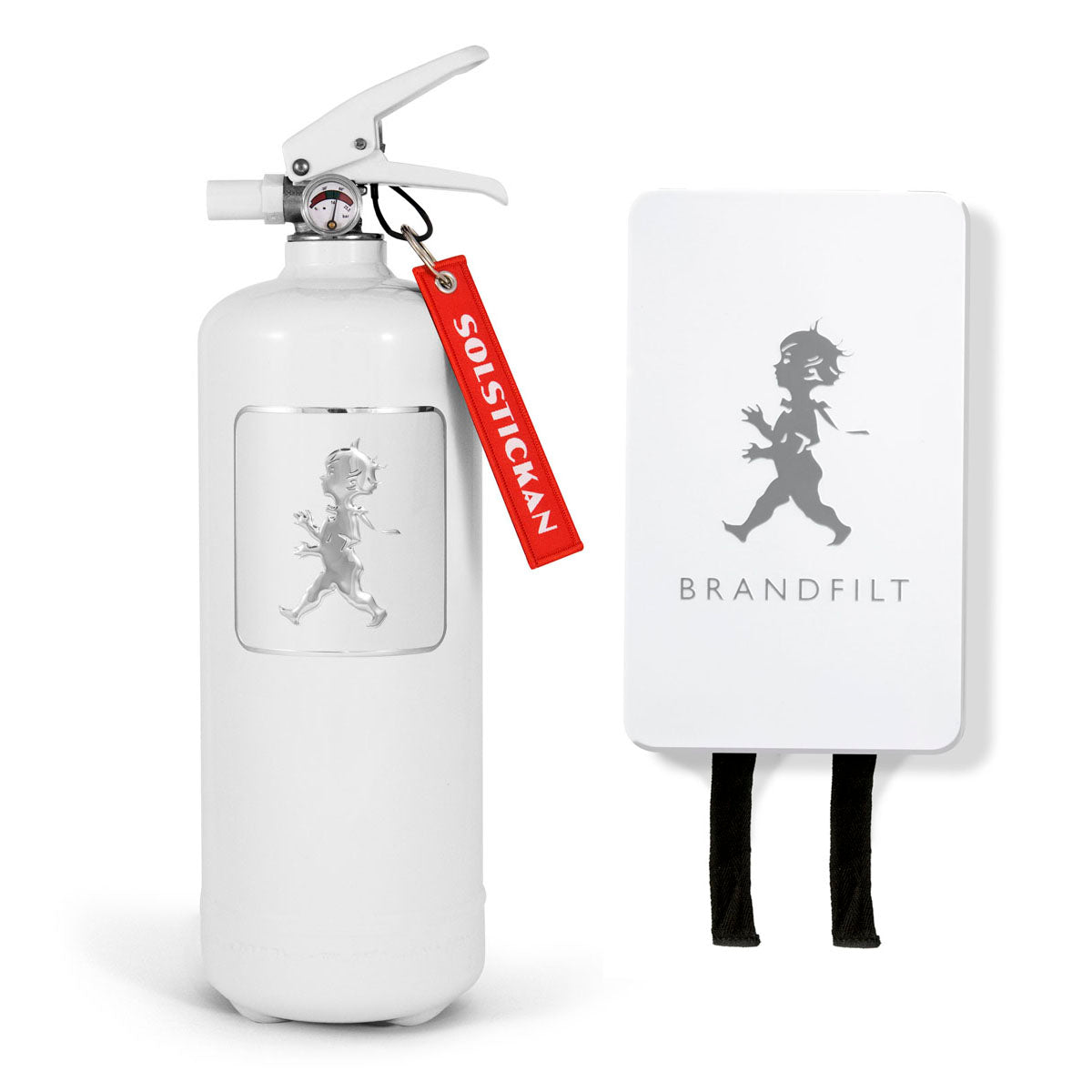 Paket Solstickan Feuerlöscher & Brandschutzdecke weiß/gold