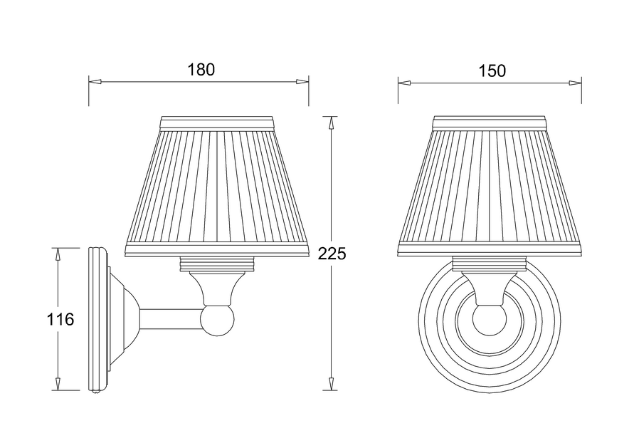 Badezimmerlampe Burlington York ornamental weiß