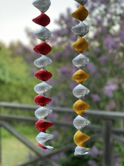 Girlande 2er-Pack Rot/Gold/Silber