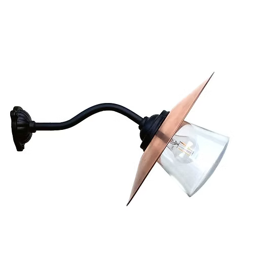 Außenwandleuchte mit gerade 35° Arm und Opalglas - Kulturbelysning Stationslampa