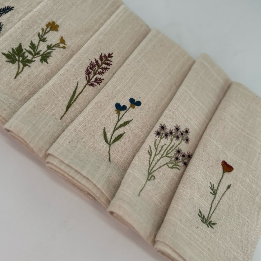 Tygservett Sommarblommor Osorterade styckvis