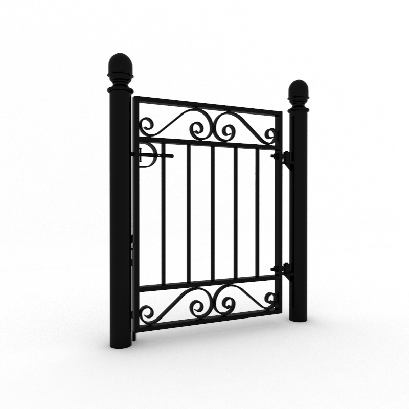 Gottåsa smidesgrind enkel med stolpar (lagervara)