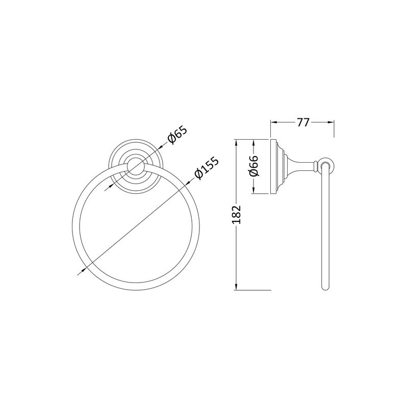 Handduksring Bayswater I Krom